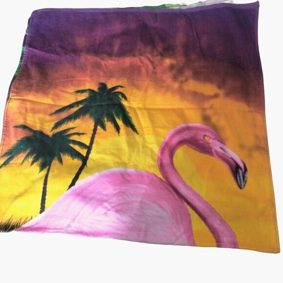 Michael Searle Beach Towel Pink Flamingo Sunset Cotton Velour  30 x 60 Inch - Picture 3 of 8